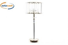 LAMPADA DA TAVOLO STRUTTURA METALLO ORO CRISTALLI H55X25X25