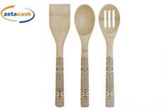 SET 3 MESTOLI LEGNO BAMBOO H30CM