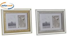 CORNICE 28X35 2 PORTAFOTO 15X10 BRILLANTI ORO O ARGENTO ASS