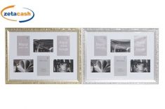 CORNICE DA MURO 39X53 8 FOTO 10X15 BRILLANTI ORO O ARGENTO