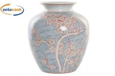VASO IN CERAMICA DECORATO CON FIORI 22X22X25 CM
