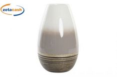 VASO LEGNO BAMBOO LACCATO SFUMATO BASE LEGNO RIGATO H34D21CM