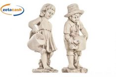 STATUA IN PIETRA BAMBINO CON INNAFFIATOIO 2 MODELLI 33X25X68