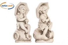 STATUA IN PIETRA BAMBINO 2 MODELLI 27X23X55CM