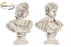 STATUA IN PIETRA UOMO ROMANO 2 MODELLI 28X16X36 CM