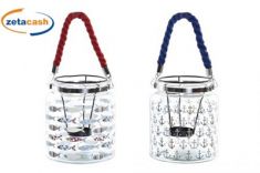 PORTACANDELA IN VETRO CON CORDA E SUPPORTO TEA-LIGHT