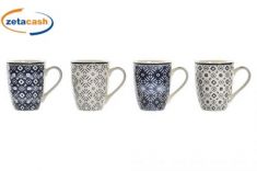 TAZZA PORCELLANA H10 D8 CM BIANCO BLU 2 FANT ASS