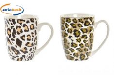 TAZZA IN PORCELLANA LEOPARDATA 380 ML 2 MODELLI