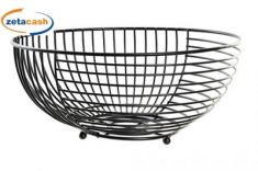 CESTO PORTAFRUTTA IN METALLO NERO 28 X 28 X 12 CM