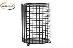 PORTAPOSATE IN METALLO NERO TONDO 11X11X16 CM