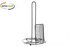 PORTAROTOLI IN METALLO NERO 19X19X32 CM