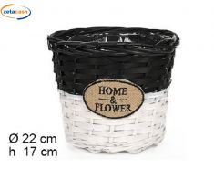 CESTINO TONDO VIMINI PER FIORI CM 22X22XH17