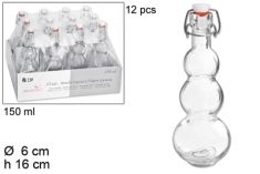 BOTTIGLIA IN VETRO CON TAPPO ERMETICO 150 ML.
