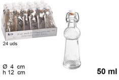 BOTTIGLIA IN VETRO CON TAPPO ERMETICO 50 ML