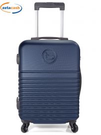 TROLLEY BLU RIGHE ORIZZONTALI 4 RUOTE