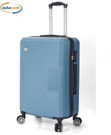 TROLLEY 4 RUOTE CELESTE RIGATO