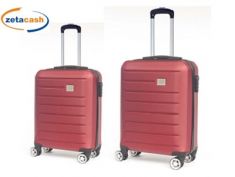 SET 2 TROLLEY ABS BORDEAUX 60X40 E 50X30CM 4 RUOTE 360°