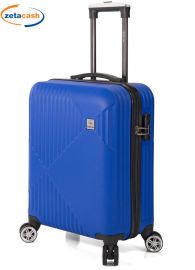 TROLLEY AZZURRO 4 RUOTE RIGHE VERTICALI