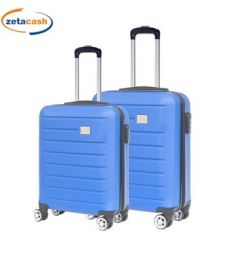 SET 2 TROLLEY ABS BLU H60X40 E H50X30CM 4 RUOTE 360°