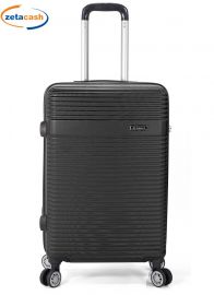 TROLLEY NERO 4 RUOTE RIGATO