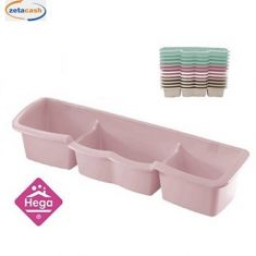 CONTENITORE PORTA SPUGNE PLASTICA A 3 COMPARTI 39 CM COL ASS