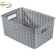 CESTINO RATTAN RETTANGOLARE GRIGIO 6 L