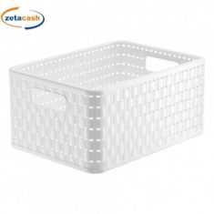 CESTINO RATTAN RETTANGOLARE BIANCO 10 L