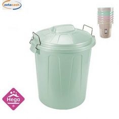 BIDONE PATTUMIERA CON MANIGLIE IN METALLO 21 LT COL ASS