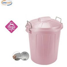 BIDONE PATTUMIERA CON MANIGLIE IN METALLO 31 LT ROSA