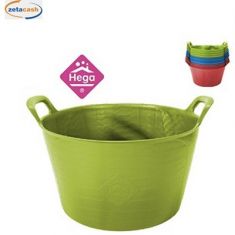 CESTA ROTONDA CON MANICI IN PLASTICA MORBIDA 15 LT COL ASS