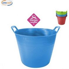 CESTA ROTONDA CON MANICI IN PLASTICA MORBIDA 25 LT COL ASS