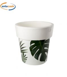 VASO IN PLASTICA CON STAMPA FOGLIE DIAM 25 X H 25,5 CM