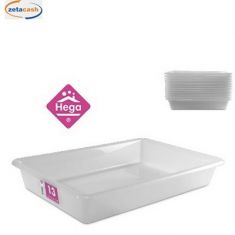 VASCHETTA RETTANGOLARE PLASTICA BIANCA 12LT 40X54 CM