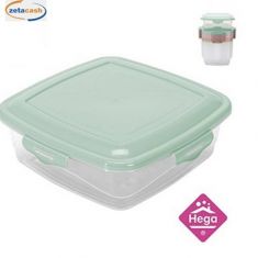 CONTENITORE QUADRATO C/COPERCHIO E CHIUSURE 1 LT COL ASS