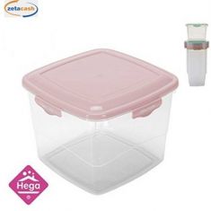 CONTENITORE QUADRATO C/COPERCHIO E CHIUSURE 2.3 LT COL ASS