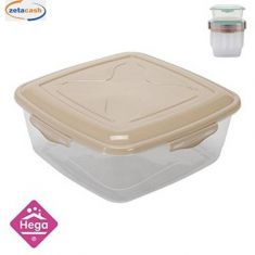 CONTENITORE QUADRATO C/COPERCHIO E CHIUSURE 2.8 LT COL ASS