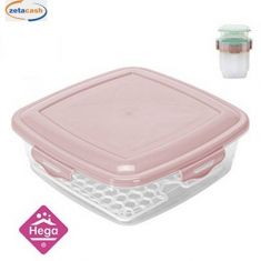 CONTENITORE RETT C/COPERCHIO/CHIUSURE/GRIGLIA 1 LT COL ASS