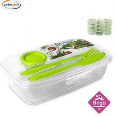 PORTAPRANZO CON FORCHETTA/COLTELLO/PORTA SALSA 1LT