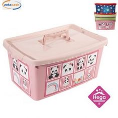 CONTENITORE PLASTICA C/MANIGLIA E CHIUSURE 9 LT FANT ASS