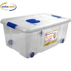 CONTENITORE IN PLASTICA SALVASPAZIO CON RUOTE 36 LT