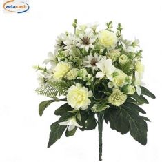 BOUQUET ZINNIA SELVATICA CREMA 37 CM