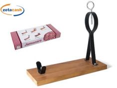 PORTA PROSCIUTTO IN LEGNO E METALLO ARCO 40X17XH35 CM