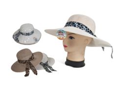 CAPPELLO IN PAGLIA CON NASTRO MACULATO DIAM 37,5 X12 CM