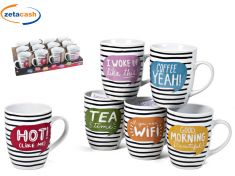 TAZZA MUG IN PORCELLANA A FASCE