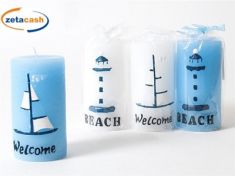 CANDELA CON DISEGNO MARINO DIAM 6 X H 12 CM