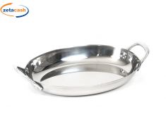 TEGAMINO CM. 22X14 IN ACCIAIO CON 2 MANICI