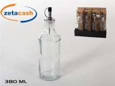 BOTTIGLIA DI VETRO PER OLIO CON TAPPO DOSATORE 380 ML