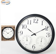 OROLOGIO ROTONDO DA PARETE METEREOLOGICO D33CM NERO