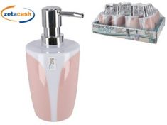 DOSASAPONE NAPOLI PLASTICA 350 ML ROSA/BIANCO