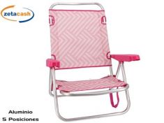 SPIAGGINA 5 POSIZIONE IN ALLUMINIO CON TESSUTO